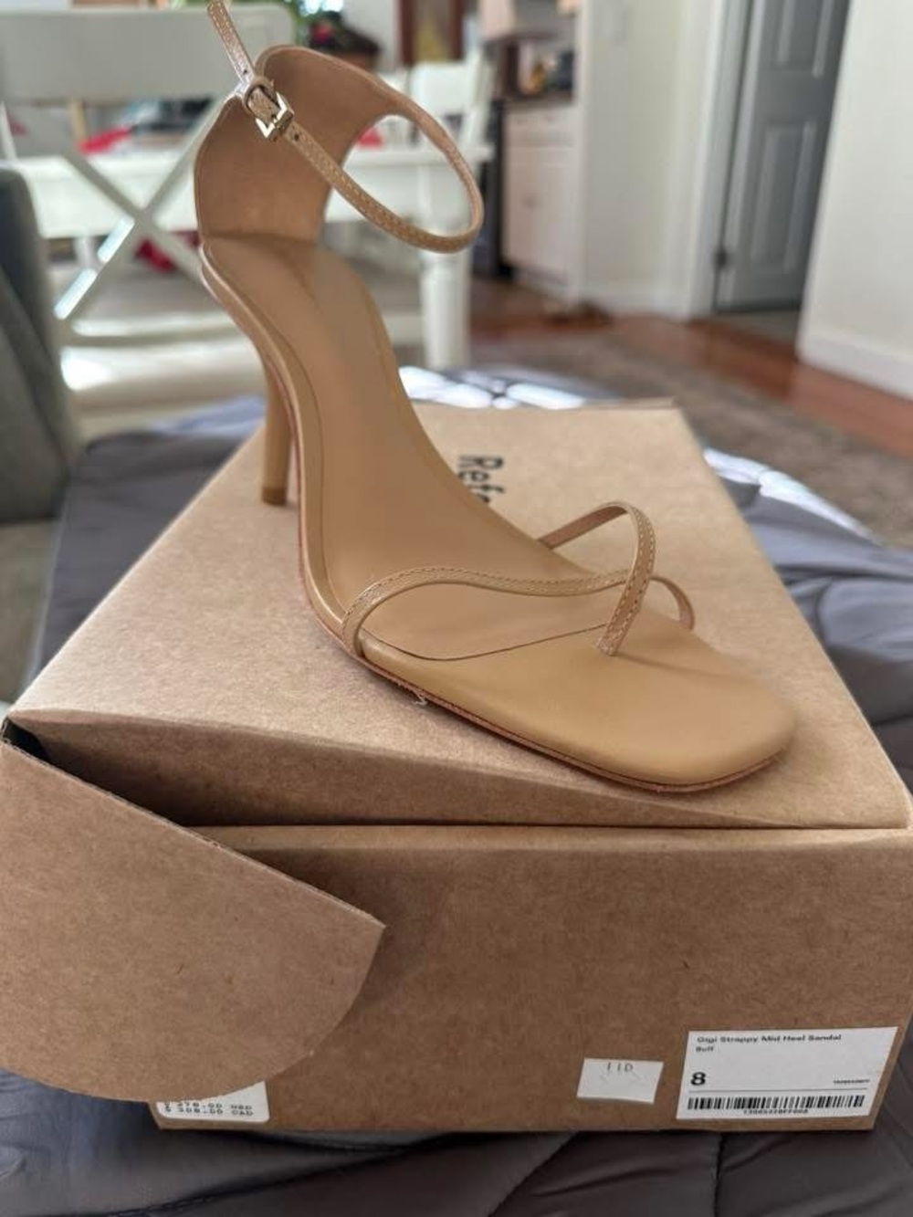 Reformation Nude Tan Strappy High Heel Sandals